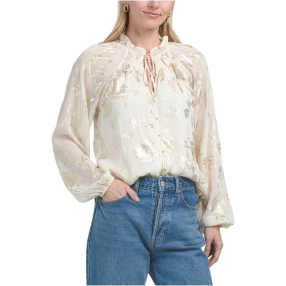 HAVER + BLAIR Yoryu Floral Foil Blouse - Picture 1 of 3